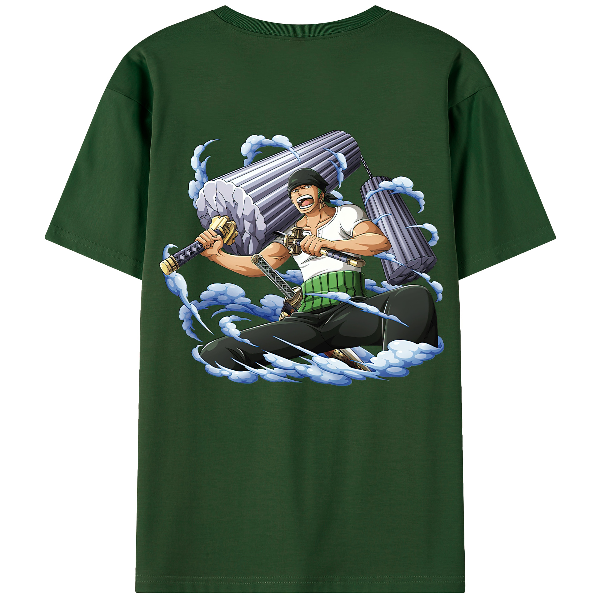 ワンピース ロロノア・ゾロ ONE PIECE Roronoa Zoro 綿100％半袖Tシャツ（背面プリント）